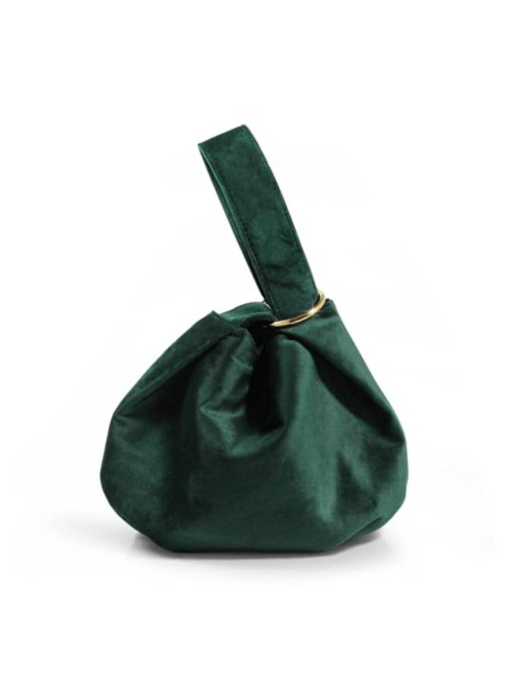 Velvet Top Handle Clutch Wristlet Bucket Bag Small Tote Purse